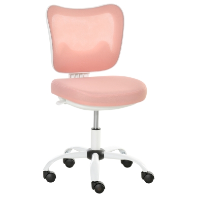 Vinsetto Computerstuhl Weiß + Rosa 46 cm x 51 cm x 87,5 cm