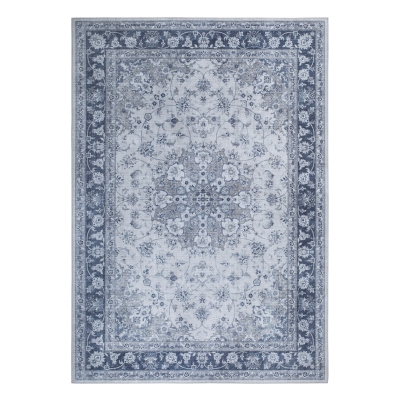 Homcom Teppich Vintage Design Kurzflor Grau 150 x 80 x 0,7 cm