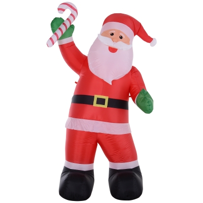 HOMCOM Aufblasbarer Weihnachtsmann 160 cm x 85 cm x 243 cm