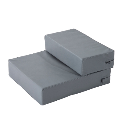 PawHut Haustiertreppe Tierunterlage 2 Stufen Klappbar Hundetreppe Treppe Unterlage für Katzen und Hunde Grau L45 x B39 x H20 cm