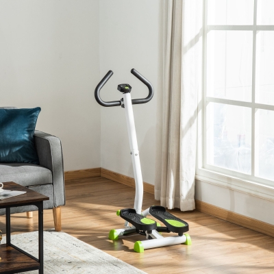 HOMCOM Adjustable Stepper Aerobic Exercise Machine with LCD Screen & Handlebars