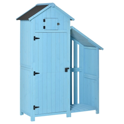 Outsunny Wooden Shed Storage Cabinet 130x55cm Lockable