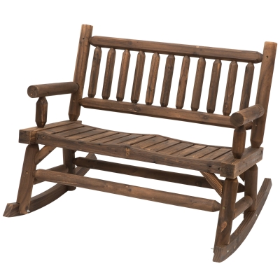 Banc à bascule de jardin 2 places sapin traité carbonisation