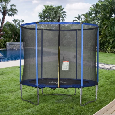 Trampolina z siatką zabezpieczającą Trampolina ogrodowa Stal Ø 244 x wys. 240 cm