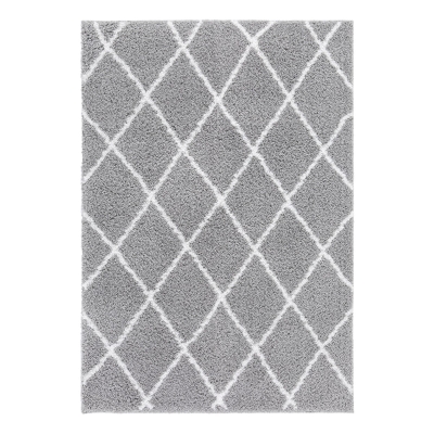 Homcom Teppich skandinavisches Muster Silber-Weiß 230 x 160 x 3,5 cm