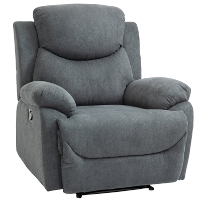 HOMCOM Relaxsessel Einzelsofa Liege 150° neigbar Fernsehsessel Leinen Grau 97 x 96 x 105,5 cm