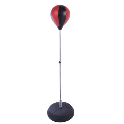 HOMCOM Punchingball Set Standbox Training Set 125/131/138/145cm höhenverstellbar mit 1 paar Handschuhe 1 Pump Geeignet für Profis und Anfänger Schwarz+Rot