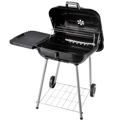 Outsunny® Barbacoa de Carbón BBQ Multifuncional Parrillas Asador con Estantes y Ruedas Jardín Patio Picnic Acampada
