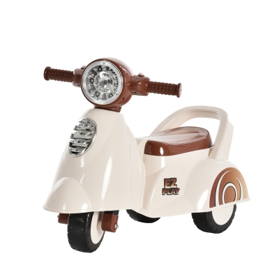 HOMCOM Coche Correpasillos para Bebés Mayores de 1 Año Andador Infantil Función de Luz Música Bocina Experiencia Realista 66x33x47,7cm Blanco