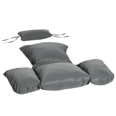 Outsunny Garden Lounge Chair Cushion Set, Patio Seat, Armrest, Back Pad Cushion, Easy Clean & Replacemnet for Indoor & Outdoor Use, Dark Grey