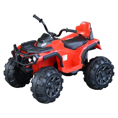 HOMCOM Quad Eléctrico Infantil Coche Eléctrico para +3 Años Cuatrimoto Batería 12V con Luces y Sonido 103x68x73cm Rojo