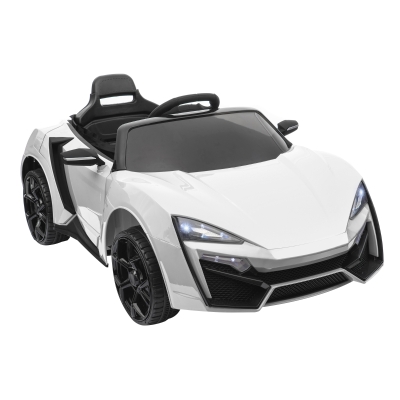 HOMCOM Coche Eléctrico Infantil para Niños a partir de 3 Años con Mando a Distancia 118x70x50cm Blanco