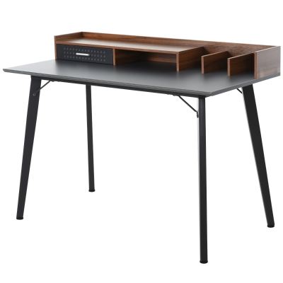 HOMCOM MDF Organised Compartment Home Office Desk Black
