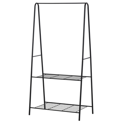 HOMCOM 77L x 45W x 153H cm A Shaped Clothes Rack, 2-Tier, Steel-Black
