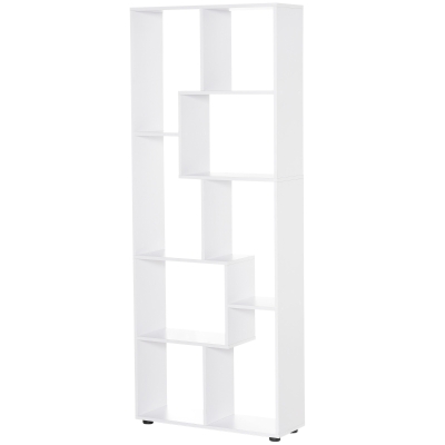HOMCOM Eight-Section Tall Shelving Unit - White