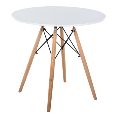 HOMCOM MDF Round Nordic Dining Table White/Brown