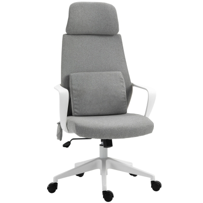 Vinsetto Office Swivel Chair Lumbar Massage Armchair w/ Adjustable seat & headrest height - Grey