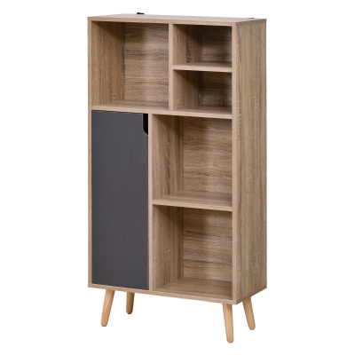 HOMCOM Particle Board Elevated 6-Compartment Storage Unit Grey