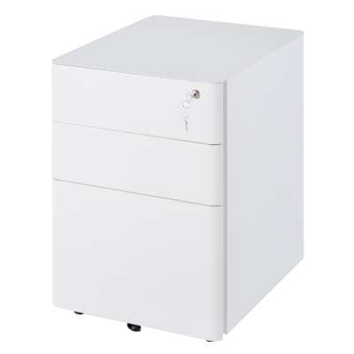 Vinsetto Metal 3-Drawer Filing Cabinet w/ Lock White
