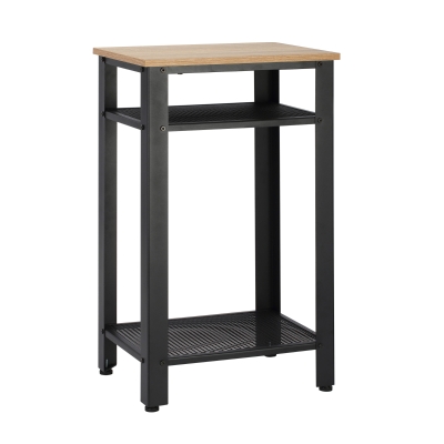HOMCOM Modern Side Table with 2-Tier Shelves End Table for Bedroom, Living Room