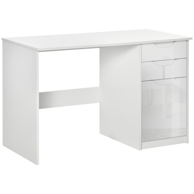 HOMCOM Computer Desk w/ Drawers Modern Writing Workstation for Home Office Study White