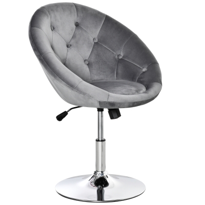 HOMCOM wivel Dining Height Bar Stool Adjustable Height Armless Tub Chair Grey
