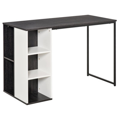 HOMCOM Home Office Computer Desk with Storage Shelves Writing Table Workstation, Grey
