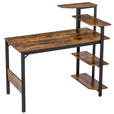 HOMCOM Compact Computer Desk Writing Table Modern Home Office w/ Shelf, Black