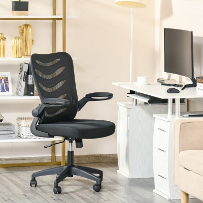 Vinsetto Mesh Office Chair Swivel Task Computer Chair for Home w/ Lumbar Support, Black