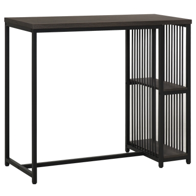 HOMCOM Bar Table with 2-Tier Shelf, Steel Tube, Adjustable Foot Pad for Home Pub Cafe