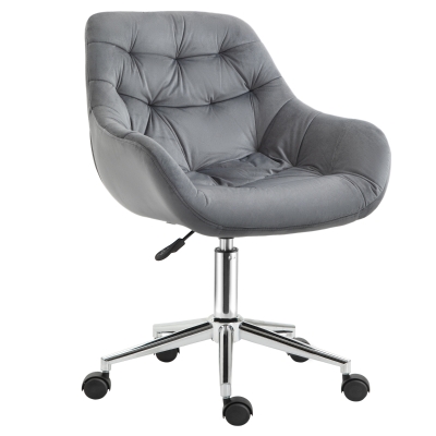 Vinsetto Velvet Home Office Chair Comfy Desk Chair w/ Adjustable Height & Arm Support