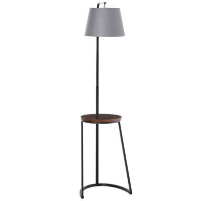HOMCOM Steel Middle Shelf Floor Lamp Black