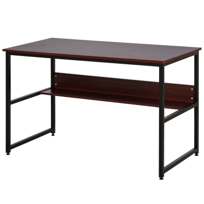 HOMCOM Particle Board 2-Tier Writing Desk Brown