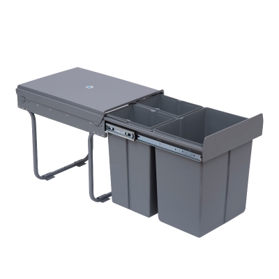 HOMCOM Kitchen Recycle Waste Bin 48x34.2x41.8 cm-Grey