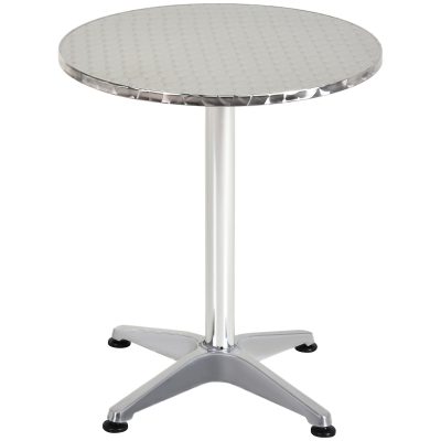 HOMCOM Adjustable Aluminium Bar Table-Silver