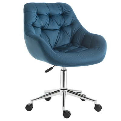 Vinsetto Velvet Home Office Chair Comfy Desk Chair w/ Adjustable Height & Arm Support