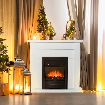 HOMCOM Electric Fireplace 1000W/2000W Marble Stone Modern