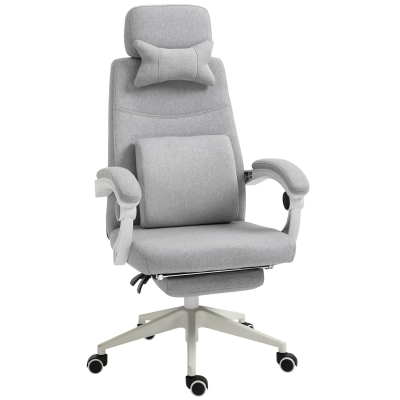 Vinsetto Polyester Ergonomic Neck & Back Support Home Office Chair Grey