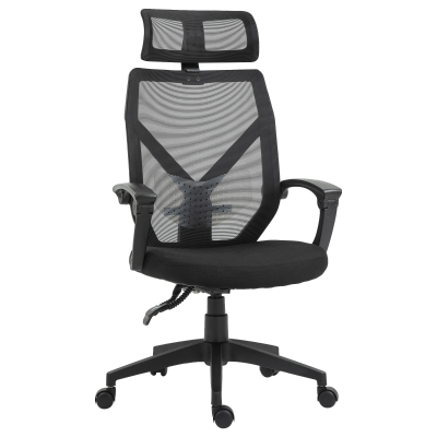 Vinsetto Mesh Ergonomic Home Office Chair w/ Headrest Black