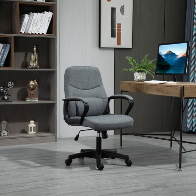 Vinsetto Office Chair with Massager Lumbar High Back Ergonomic Support Office 360° Swivel Chairs Adjustable Height Backrest Grey