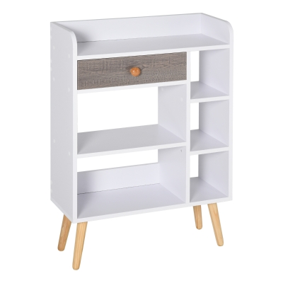 HOMCOM Particle Board 7-Compartment Shelving Unit White/Brown