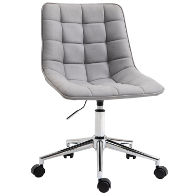 Vinsetto Microfibre Quilted Armless Swivel Chair Grey