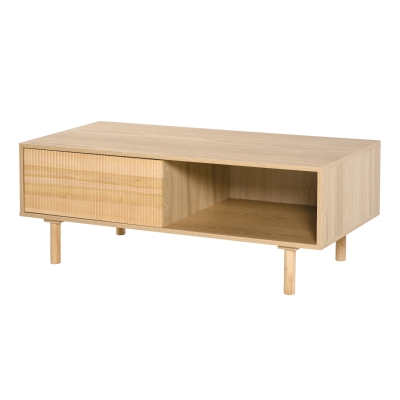 HOMCOM Modern Coffee Table Rectangular Sofa Desk w/ Storage Shelf TV Stand Home Office