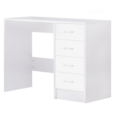 HOMCOM High Gloss 4 Drawers Table-White