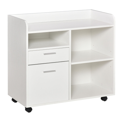 Vinsetto Filing Cabinet Mobile Printer Stand w/ Adjustable Storage Shelf, 2 Drawers