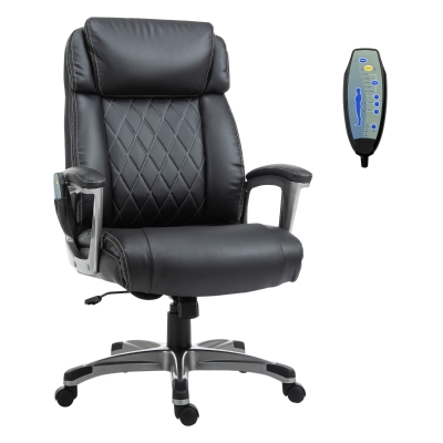 Vinsetto Massage Office Chair High Back w/ Adjustable Height Lumbar Support Black