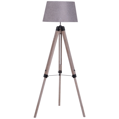 HOMCOM Free Standing Floor Lamp, 65Lx65Wx99-143H cm-Grey