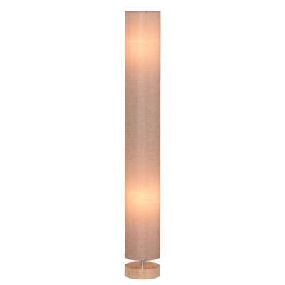 HOMCOM 120H cm Wooden Base Floor Lamp Standing Lamp W/Linen Fabric-Cream White