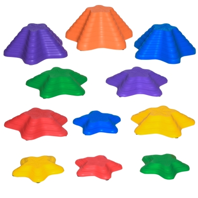 Outsunny 11pcs Balance Stepping Stones for Kids Starfish Style Non-slip Obstacle Course Stackable Balance Blocks Encourage Toddler Balance Indoor Outdoor