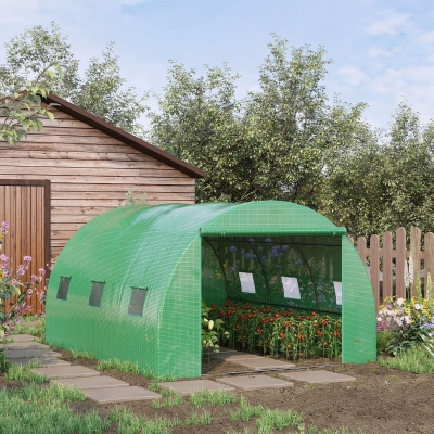 Outsunny Walk-in Greenhouse Tent 4x3m with Zipped Door